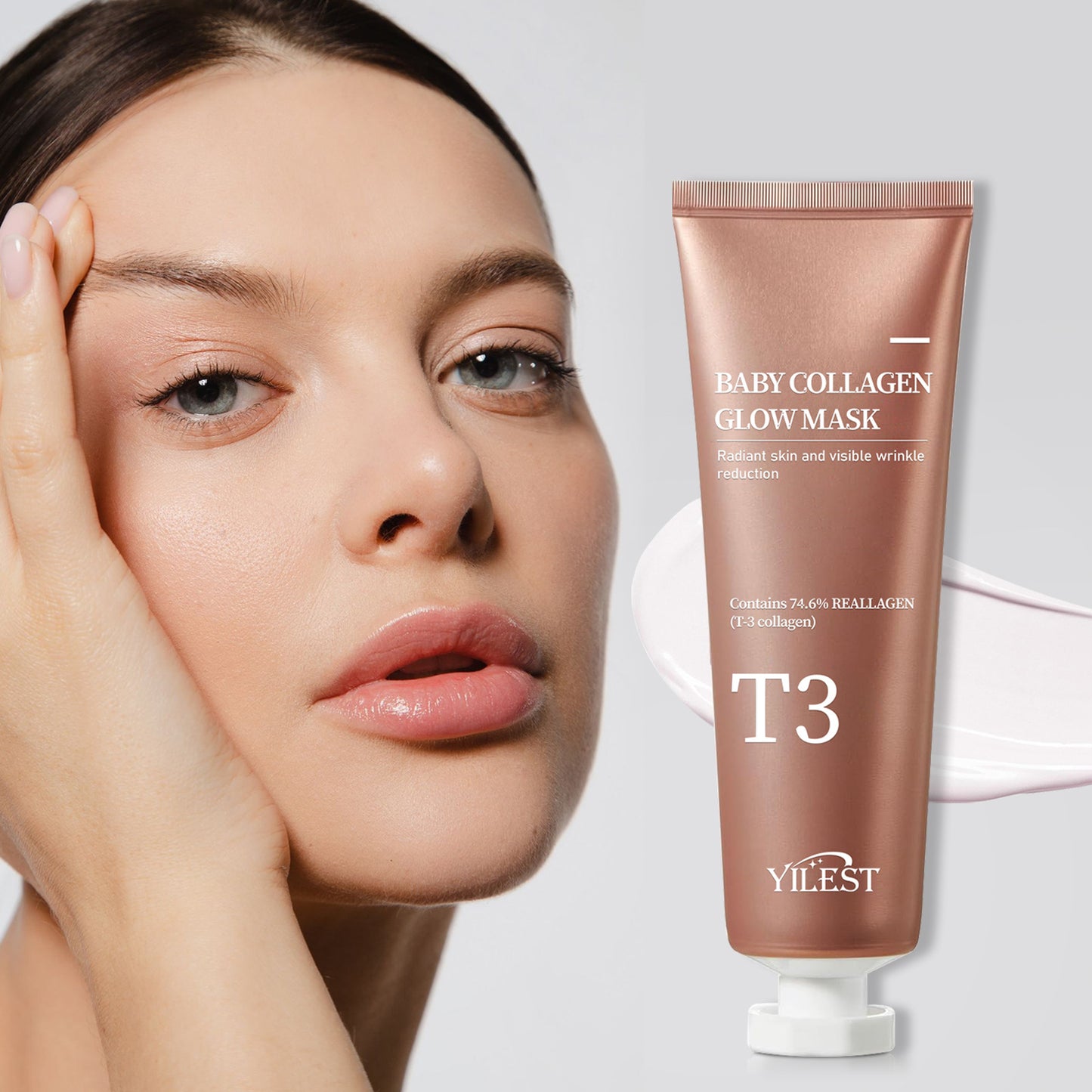 T3 baby collagen glow mask من اجل بشرة لامعة و زجاجية
